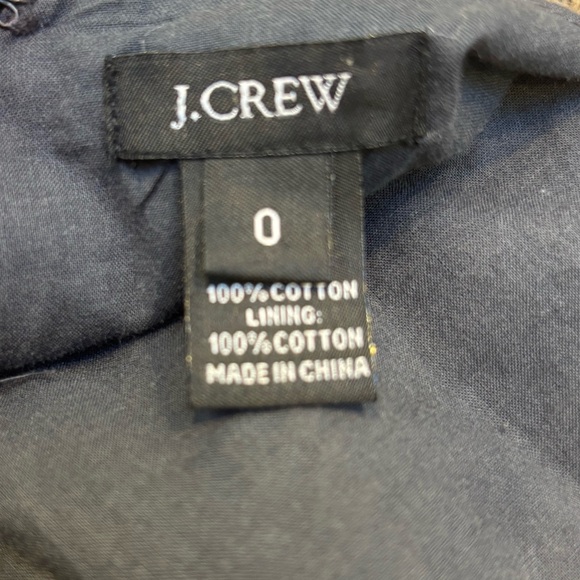 J.Crew Dark Grey Embroidered Floral Dress Sleeveless Cotton Mini Size 0 🤎 Cotton - Picture 6 of 6